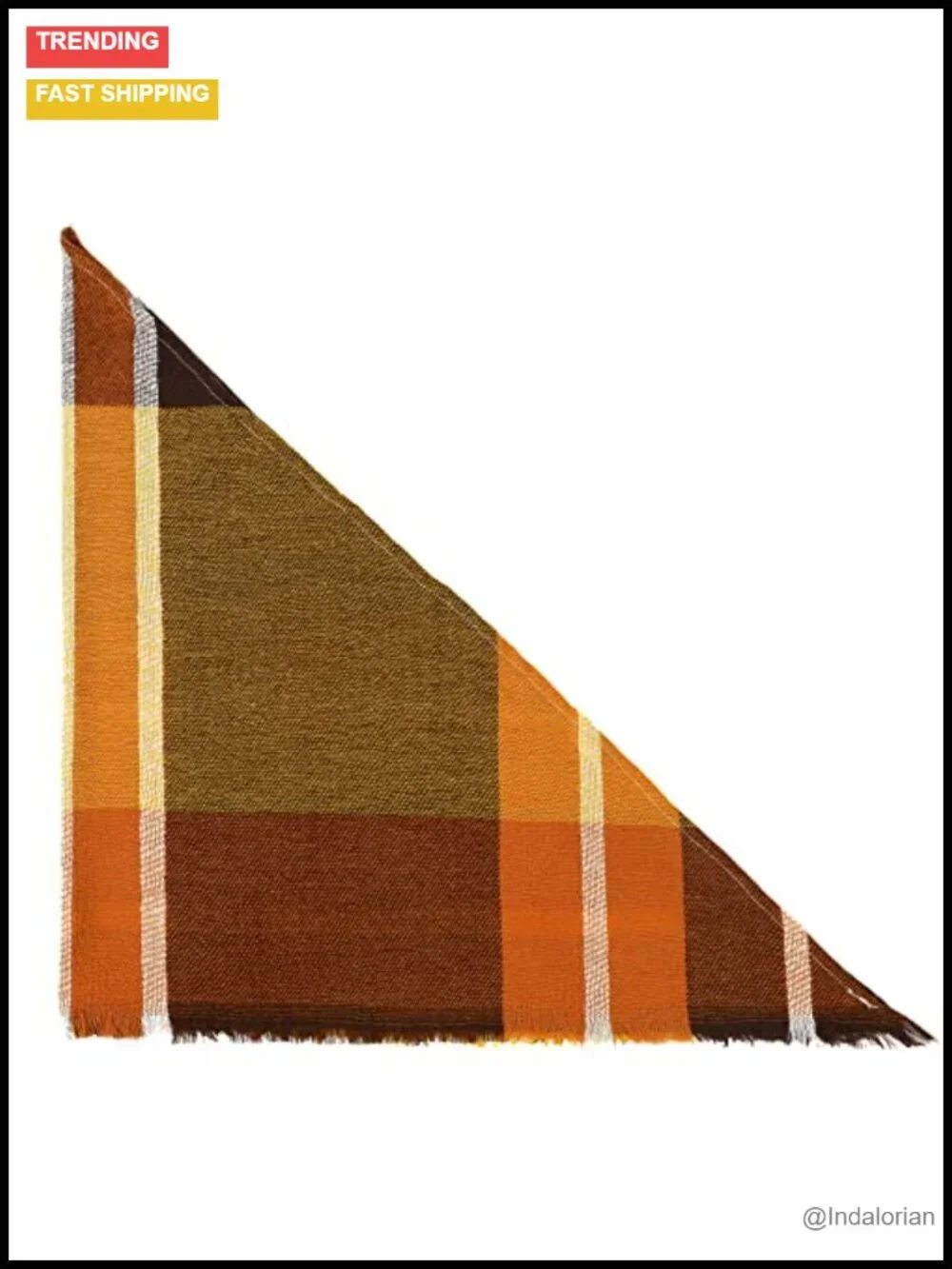 Winter Triangle Scarf Classic Plaid Warm Knitted Wrap Shawl